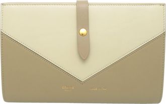 Celine Beige Leather Long Wallet (Bi-Fold) (Pre-Owned)
