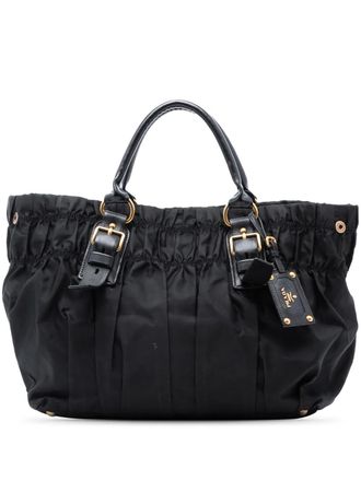 Prada 2000-2025 Tessuto Gaufre tote bag - Nero