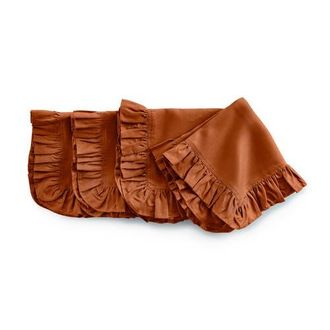 Solino Home Linen Dinner Napkins - Gabrielle Ruffle, 20 x 20 in Cinnamon at Nordstrom, Size Large