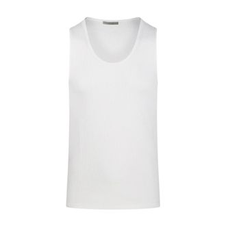 Christophe Lemaire Sleeveless Tops, male, White, Size: S Rib Tank Top