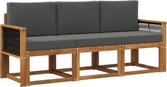 vidaXL Conjunto De Sof&aacute;s De Exterior 3 Uds. Natural Y Antracita Vidaxl