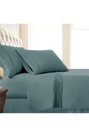 Southshore Fine Linens Premium Collection Pleated Extra Deep Pocket Sheet Set in Steel Blue Teal at Nordstrom Rack, Size California King