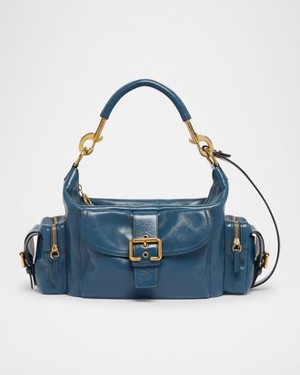 Chlo&eacute; Camera Bag Medium in Natural Shiny Calfskin