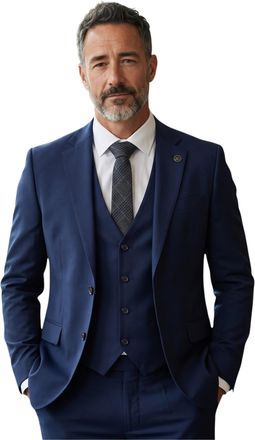 TruClothing Heren Navy Heren 3-delig formeel klassiek zakelijk werkpak - IM30