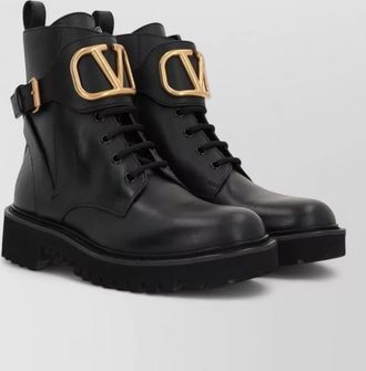 Valentino Garavani leather lace-up boots