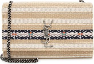 Saint Laurent Beige, White Canvas Kate Shoulder Bag (Authentic Pre-Loved)