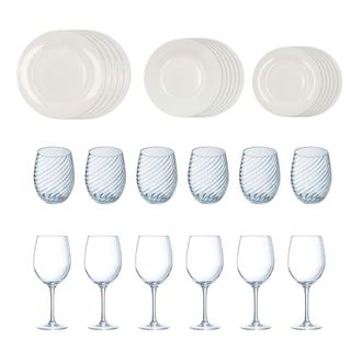 Bidasoa Vajilla porcelana blanca 30 piezas