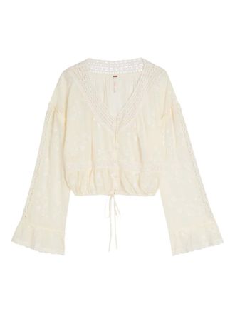 Free People floral-embroidered blouse - Toni neutri