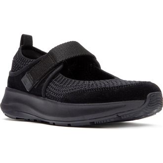 FitFlop F-Mode Flow Knit Mary Janes in All Black at Nordstrom, Size 8.5