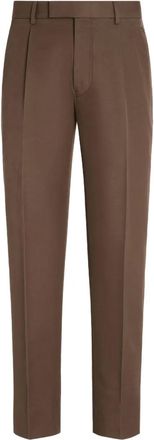 Ermenegildo Zegna pleated side-pocket trousers - Brown