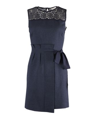 Sandro Sandro Justin Jacquard minijurk in marineblauw polyester