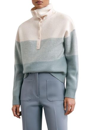 Reiss Flora Wool & Cashmere Sweater in Cream/Blue at Nordstrom, Size X-Large