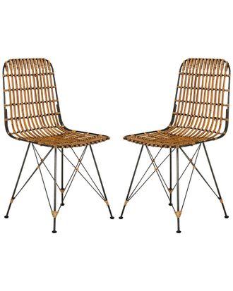 Safavieh Minerva Set Of 2 Wicker Dining Chairs
