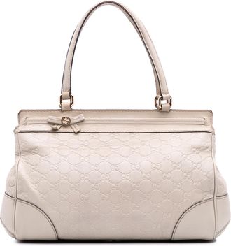 Gucci Pre-owned Womens New Britt Tote Bag Monogram - Ivory Leather - One Size
