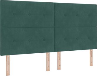 vidaXL Cabecero Montaje En La Pared Verde Oscuro 180 Cm Terciopelo Vidaxl