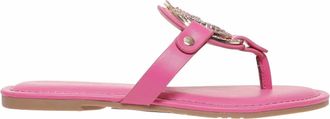 Pierre Dumas Womens Rhinestone Medallion Sandals In Hot Pink
