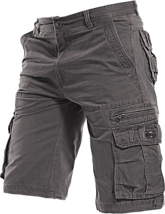 Generic Cargo Shorts for Men UK Elastic Waist Work Combat Shorts Cotton 3/4 Pants Sports Straight Leg Short Pant Vintage Hiking Pants with Multi-Pockets Grey