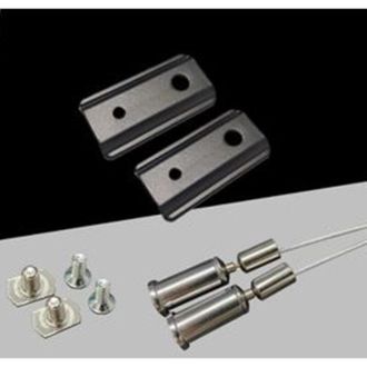 OEM Cable De Suspension Magnetique - 48 V - Ip20 - Aluminium Negro - Sistema Binario Fuera De Pared - 2 Unidades