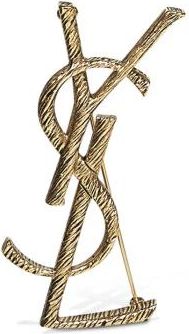 Saint Laurent Brooches, female, Yellow, Size: ONE SIZE Monogram Textured Brooch