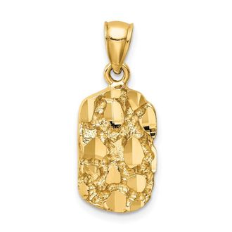 Diamond2Deal 14k Yellow Gold Nugget Pendant