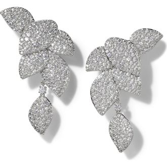 Nadri Starlet Leaf Linear Drop Earrings in Rhodium at Nordstrom
