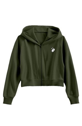 Dalix Heartly Ghost Fleece Zip Hoodie in Military Green at Nordstrom, Size Xx-Large