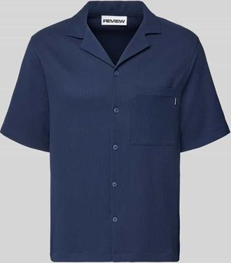 Review Boxy Fit Freizeithemd in Plissee-Optik in Marine, Gr&ouml;&szlig;e XL