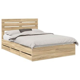 vidaXL Estructura De Cama Roble Sonoma 160 X 200 Cm Madera Ingenieril Vidaxl