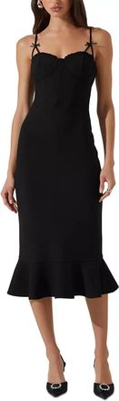 ASTR the Label ASTR The Label Adana Bustier Dress Womens Black Stretch Bow Detail PALL425