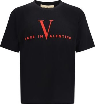 Valentino Mens Cotton T-Shirt Black-Red T-Shirts Black/red And Polos