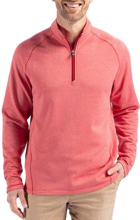Cutter & Buck Peshastin Fleece Half Zip Pullover in Red Heather at Nordstrom, Size Xxx-Large