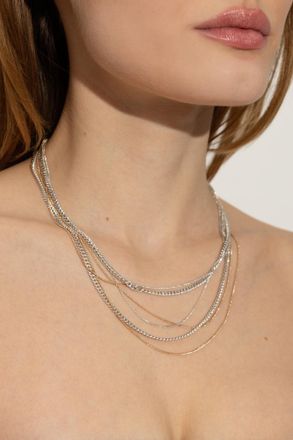 AllSaints Brass Necklace, Womens, Silver