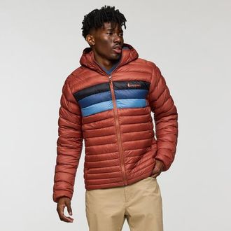 Cotopaxi Fuego Down Hooded Jacket - Mens in Nutmeg Stripes at Nordstrom, Size Xx-Large
