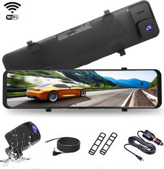 OEM Espejo Retrovisor 4k De 12 Pulgadas, C&aacute;mara Dual, Grabadora De Video Delantera Y Trasera, Wi-fi, Pantalla T&aacute;ctil, Detecci&oacute;n De Colisi&oacute;n, Imagen De Mar