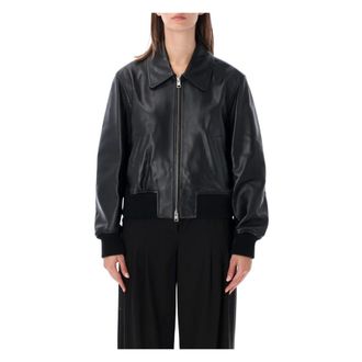 Ami Giacca in Pelle con Zip - - Jackets - Donna - Nero - S