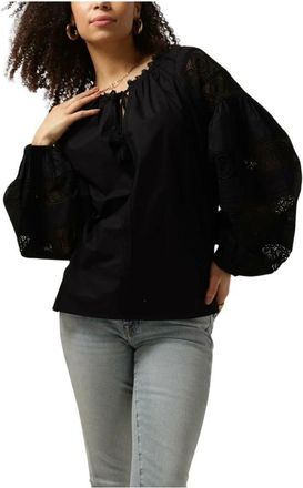 Ibana Lace Blouse Tasmia - Dames - Blouses - Zwart - S - Overhemden