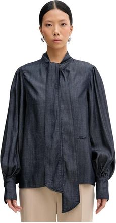Karl Lagerfeld Blusa de Denim Fluido - Blouses & Shirts - Mujer - Azul - M