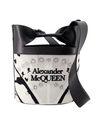 Alexander McQueen Alexander Mcqueen Womens The Bucket Bow Crossbody - - Leather - White Calf Leather - One Size