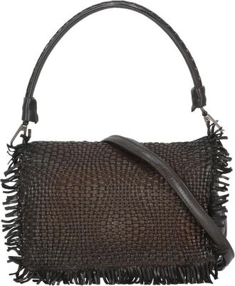 Reptiles House Braided Shoulder Bag with Fringed Accents