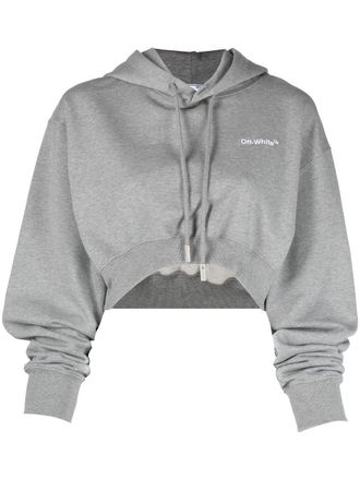 Off-white Cropped hoodie - Grijs