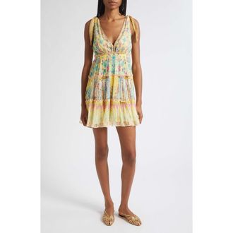 Camilla Barcelona Print Tiered Silk Sundress in Barcelona Beb at Nordstrom, Size X-Small