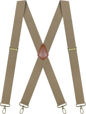 Generic Braces for Men Trousers-wide Heavy Duty X-Back Suspenders with 4 Strong Hook Clips, Adjustable Elastic Braces for Men & Women, Workwear or Jeans