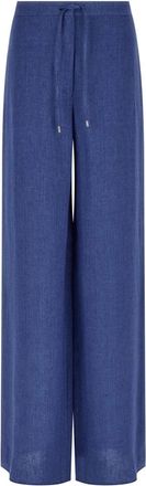 Max Mara Mst Pelota Broeken - Dames - Wijde Broeken - Blauw - XS - Leer - Broeken