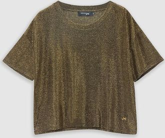 Jeanne Vouland Tee-shirt Mago Jersey Lurex Doré