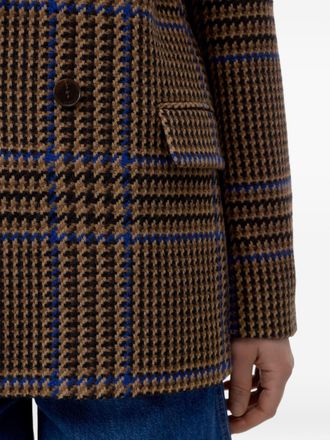 Closed Houndstooth Check Wool Blend Blazer - Brown