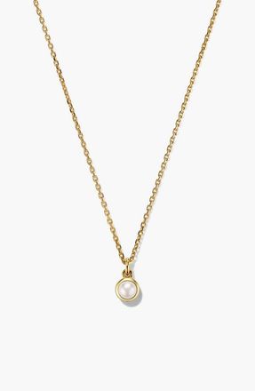 Mejuri Sia Birthstone Pendant Necklace in Pearl by MEJURI at Nordstrom
