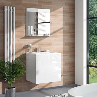 Vicco Espejo De Ba&ntilde;o Izan, Blanco Alto Brillo, 60 X 62 Cm