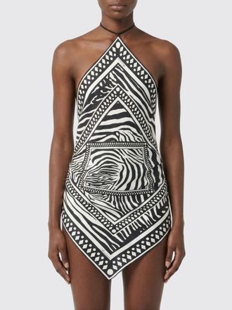 Blumarine Top foulard in raso stampato