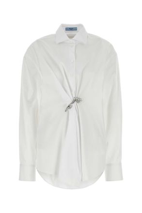 Prada Womens White Poplin Shirt Cotton - Size EU 34 (Womens)