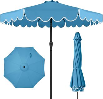 Best Choice Products 9ft Patio Market Umbrella with Scallop Trim, Fade-Resistant, Crank & Tilt, Wind Vent